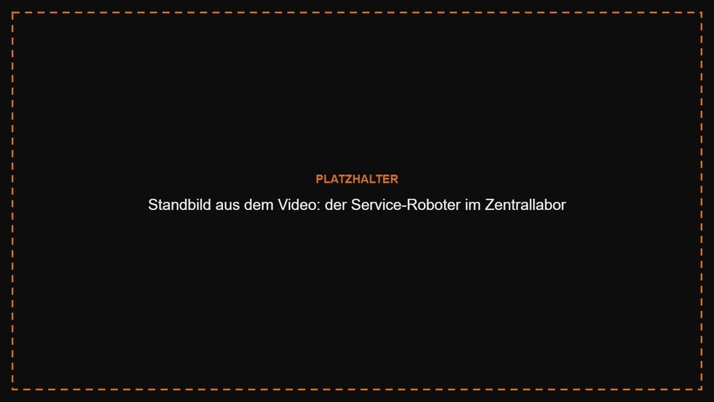 Platzhaltergrafik für ein Standbild aus dem Video mit dem Service-Roboter im Zentrallabor. Ein echtes Standbild folgt.